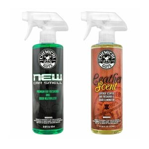 Chemical Guys New Car Smell and Leather Scent Air Freshener 16oz Spray 2 Pack